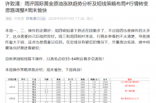 许致清：5.12-13国际黄金原油涨跌走势分析及独家短线布局建议