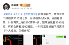 许致清：5.17周评黄金价格暴涨暴跌#黄金多空波段建议布局