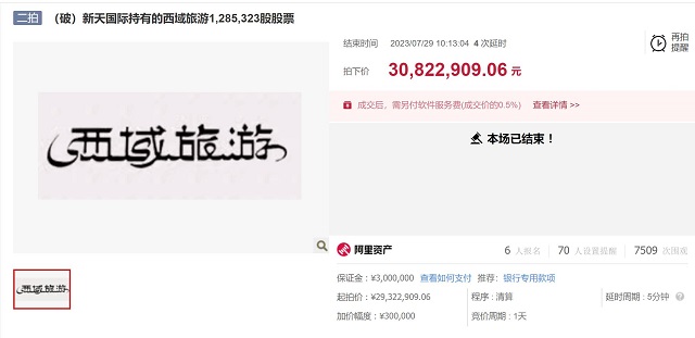 股票论坛大厅-3亿元！西域旅游股票10月30日开拍！(1)